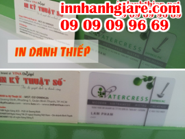 In danh thiếp trong suốt, in name card nhựa trong suốt giá rẻ tại TPHCM